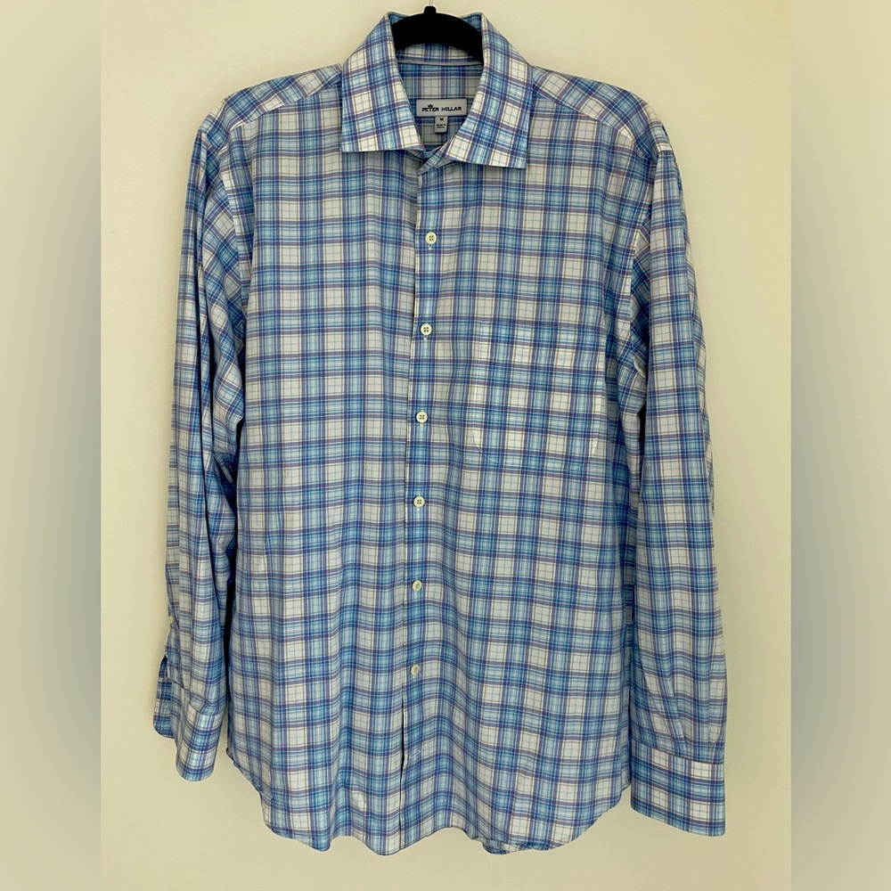 PETER MILLAR Dress Button Down Shirt Size M